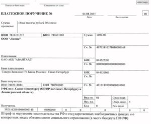 Образец платежного поручения пфр 3 штраф по сзв м не вовремя сдан отчет