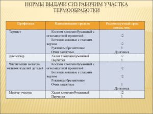Нормы выдачи спецодежды 2020 охранник